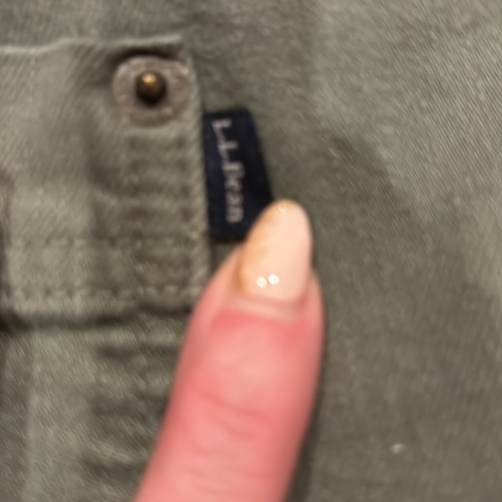 LL bean Favorite fit size 4 petite army green canvas jean pants - Picture 2 of 5
